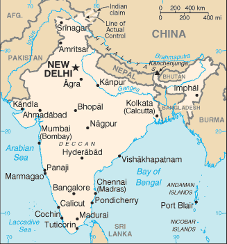CIA India Map