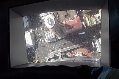 Through the floor at the Auckland Tower